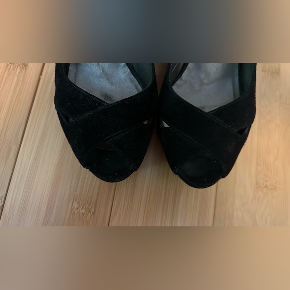 Stuart Weitzman black suede platform sandals - Picture 2 of 5